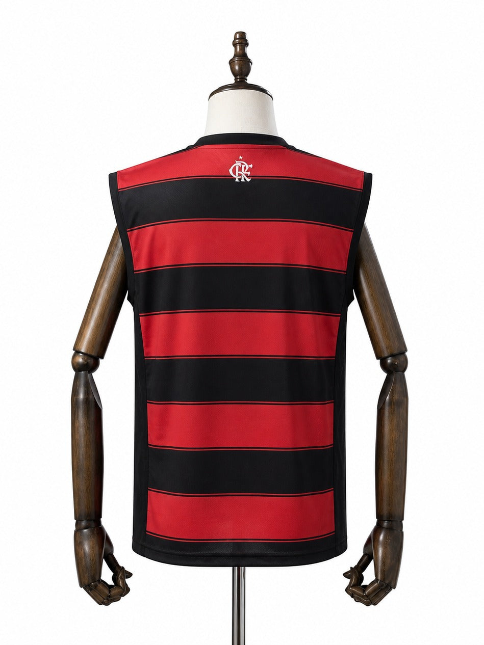 25/26 Flamengo Vest Sleeveless Home Football Jersey mannequin view 2 white background Passos Sports
