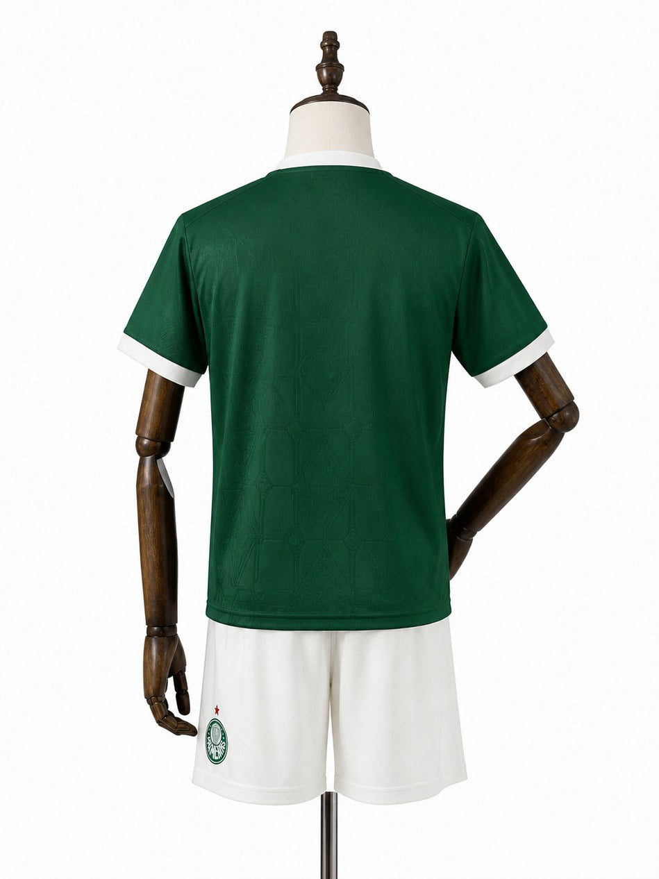 25/26 Palmeiras home Kids kit mannequin view 2 white background Passos Sports
