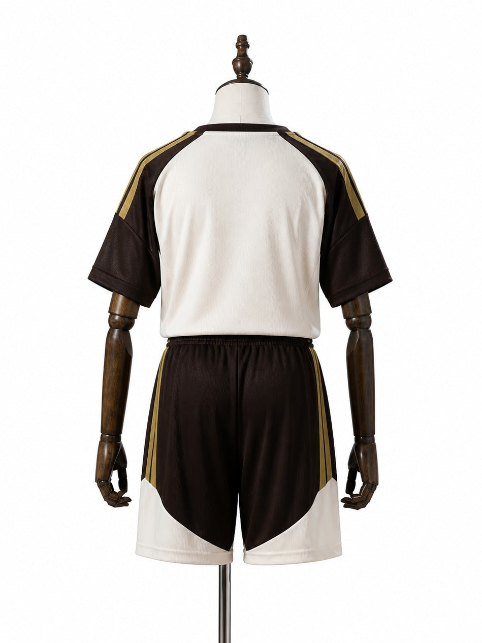 Flamengo 2026/27 Training Kids Kit Brown mannequin view 2 white background Passos Sports