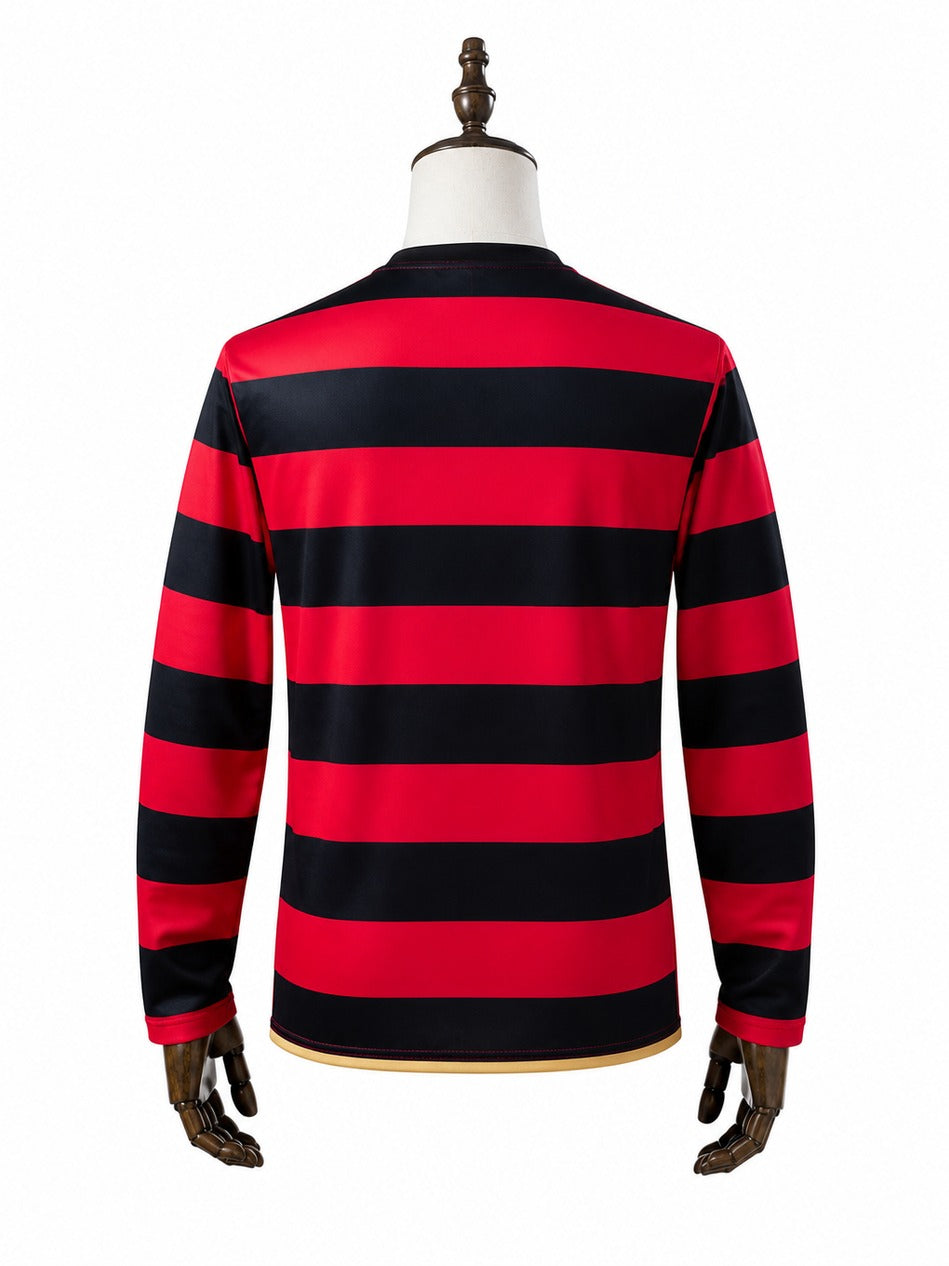 08/09 Flamengo Home Retro Long Sleeve Jersey mannequin view 2 white background Passos Sports