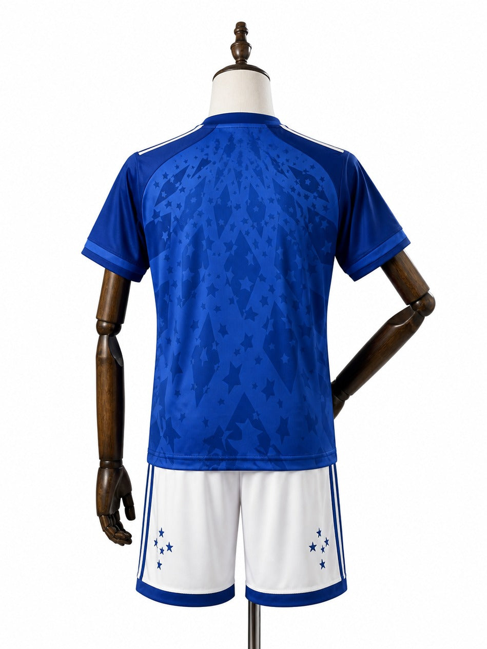 24/25 Cruzeiro Home Kids kit mannequin view 2 white background Passos Sports