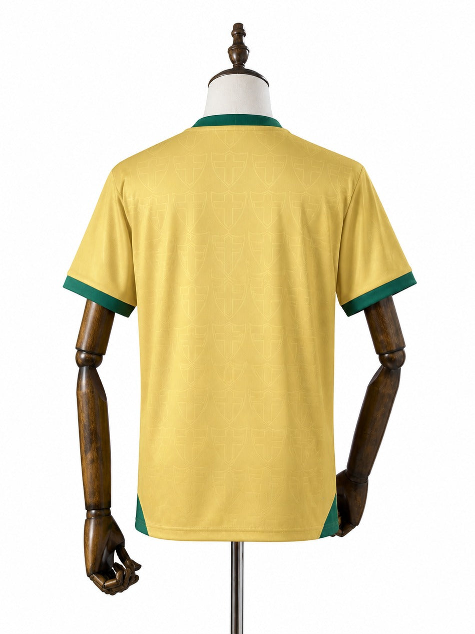 24/25 Palmeiras Thirds Away yellow soccer jersey mannequin view 2 white background Passos Sports