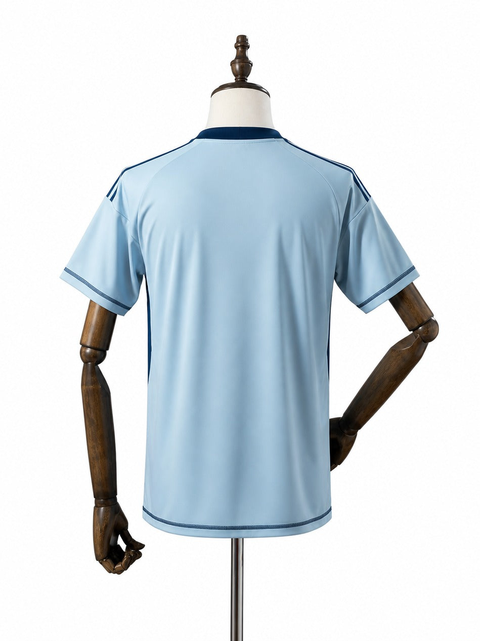25/26 Cruzeiro Goalkeeper Blue Soccer Jersey mannequin view 2 white background Passos Sports