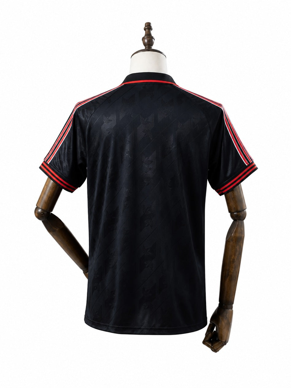 25/26 Flamengo Lifestyler Retro Black Soccer Jersey mannequin view 2 white background Passos Sports