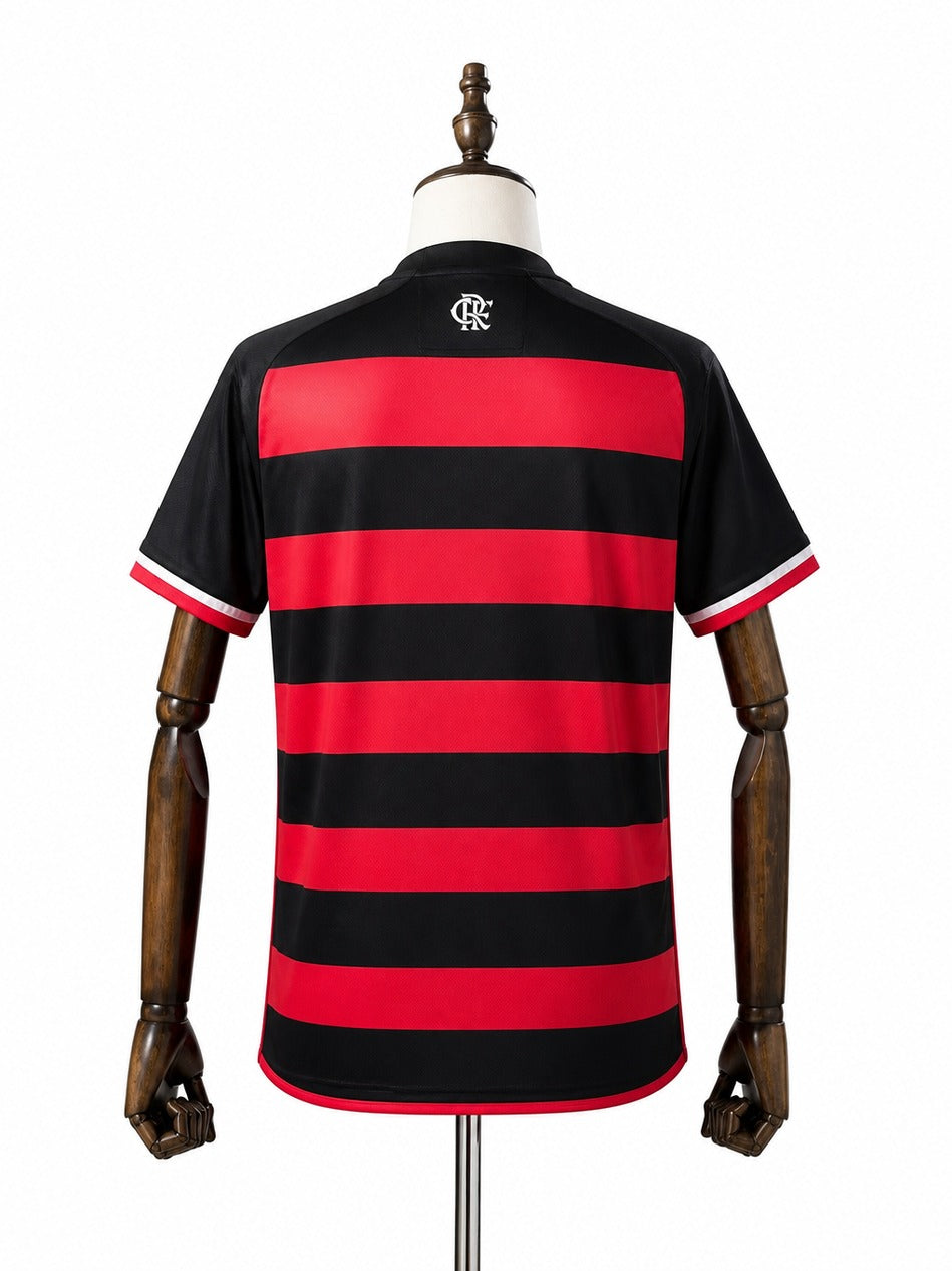 24/25 Flamengo home Soccer Jersey mannequin view 2 white background Passos Sports