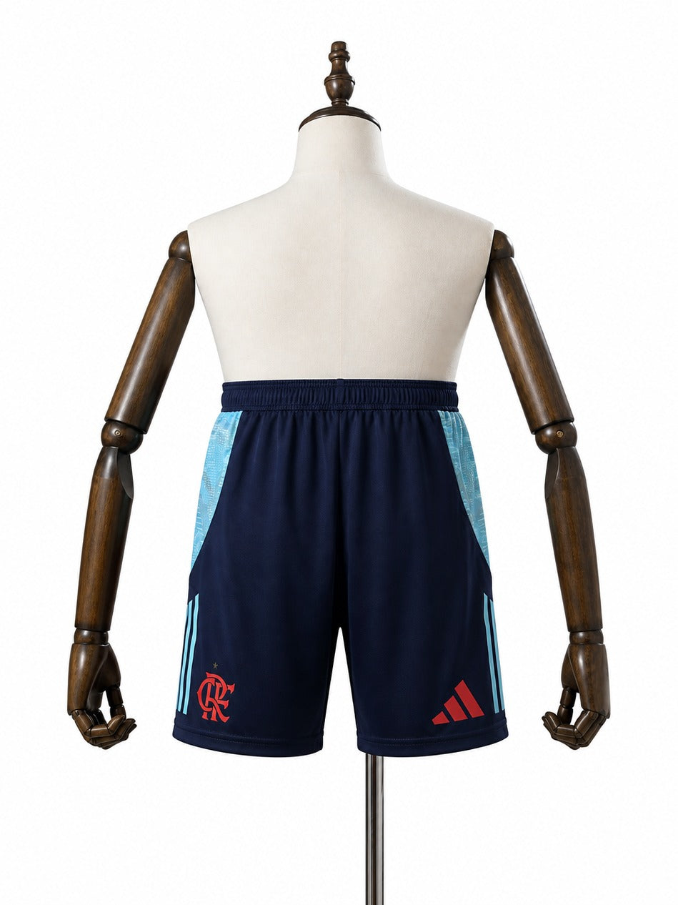 25/26 Flamengo Blue Player Shorts mannequin view 2 white background Passos Sports