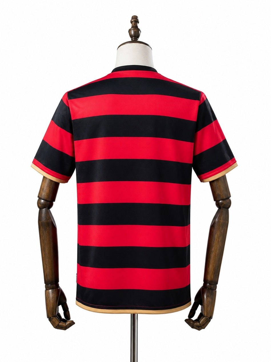 08/09 Flamengo Home Retro Soccer Jersey mannequin view 2 white background Passos Sports