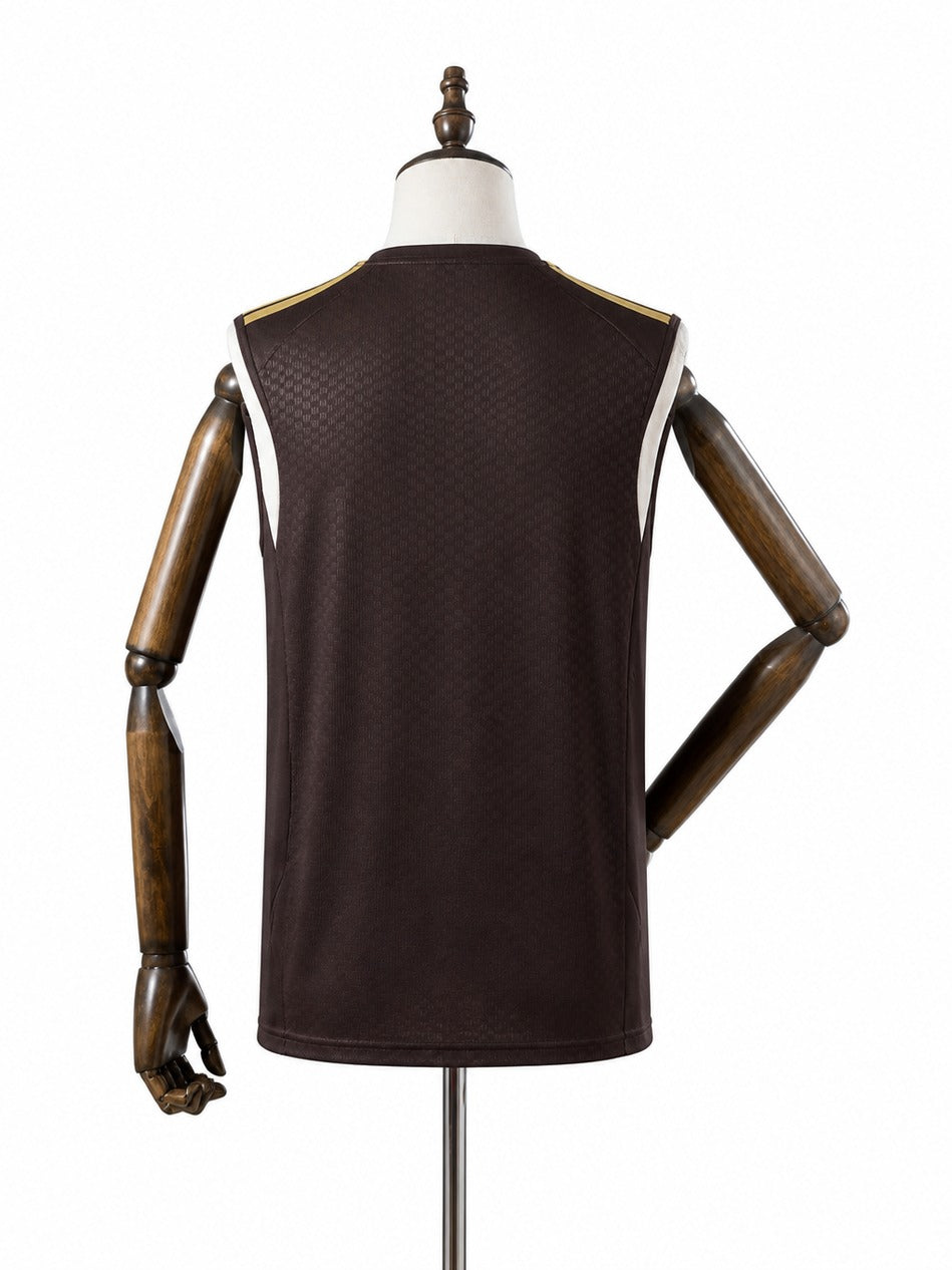 Flamengo 2026/27 Training Sleeveless Jersey Brown mannequin view 2 white background Passos Sports