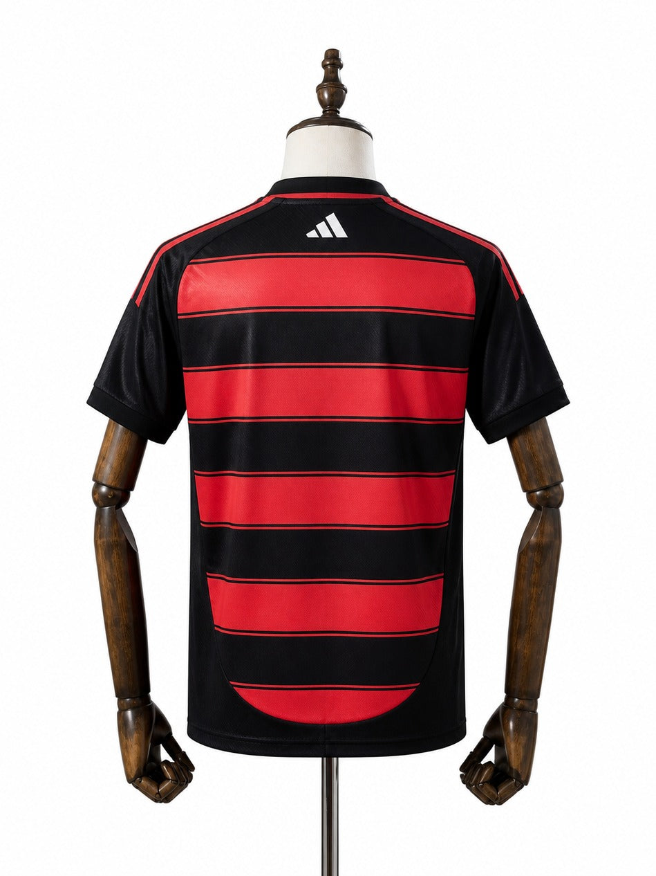 25/26 Flamengo Home soccer jersey mannequin view 2 white background Passos Sports