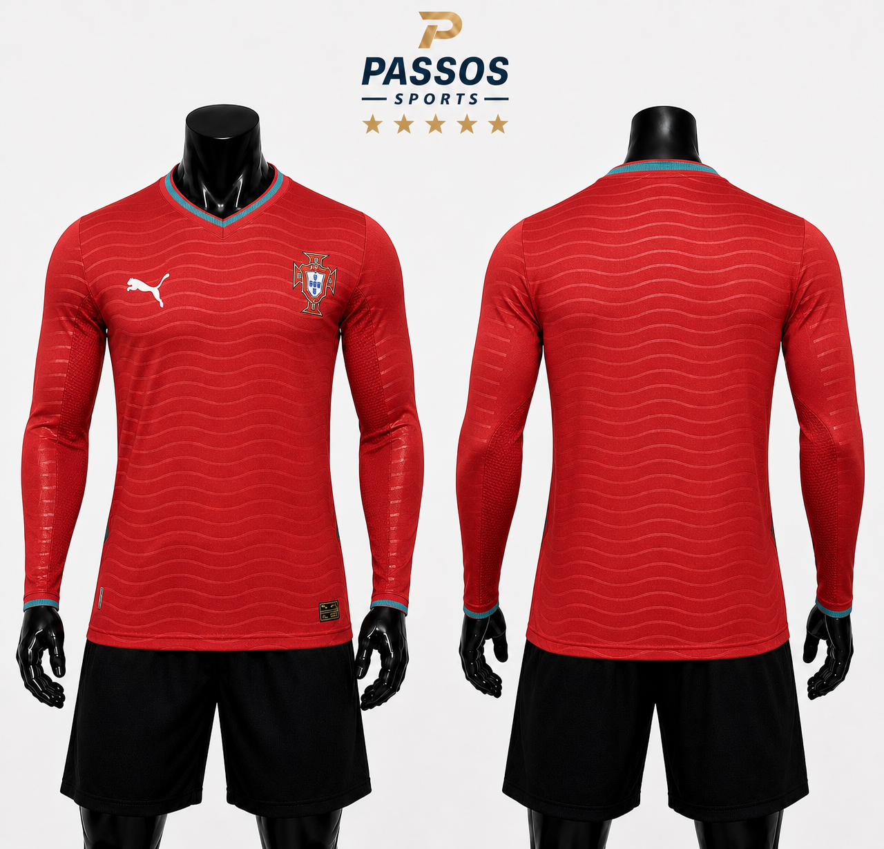 Camisa Seleção Portugal Vermelha Manga Longa 2026