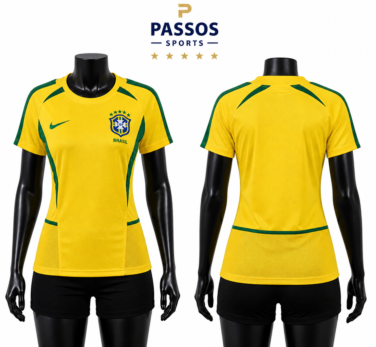 Camisa Brasil Feminina Amarela 2002