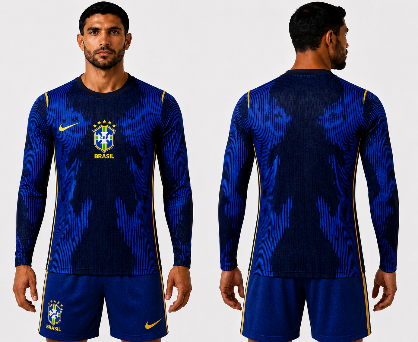 Camisa Seleção Brasileira Azul Manga Longa 2026