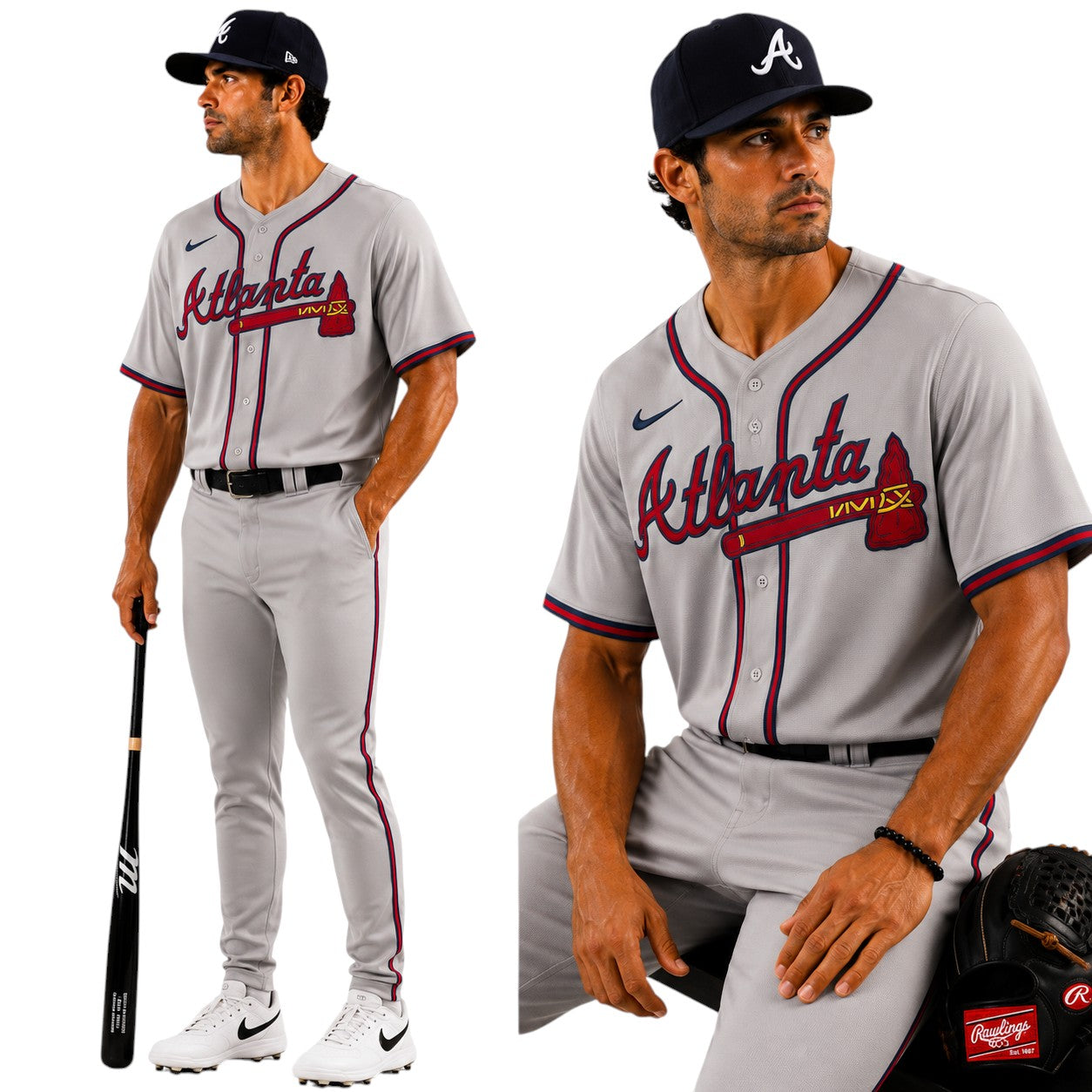 Atlanta Braves MLB – Camisa Oficial Segunda (Away)