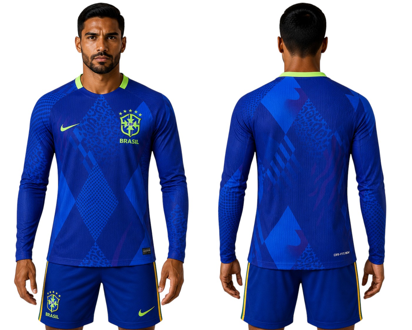 Camisa Brasil Azul Manga Longa ( edição especial )