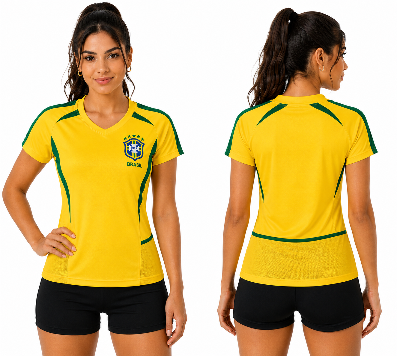 Camisa Brasil Feminina Amarela 2002