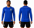 Camisa Seleção Brasileira Retrô Azul Manga Longa 1998