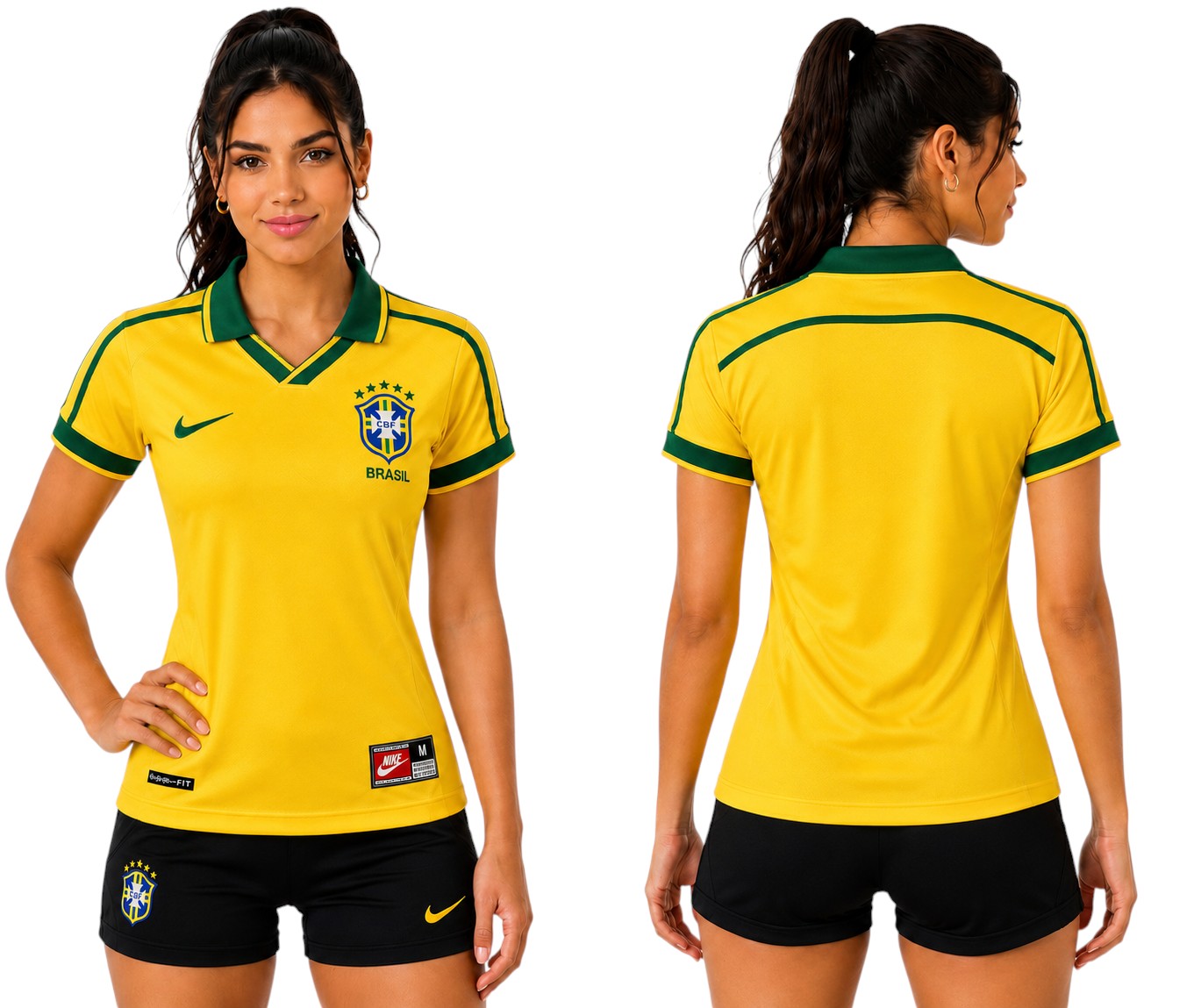Camisa Seleção Brasileira Feminina Retrô Amarela 1998