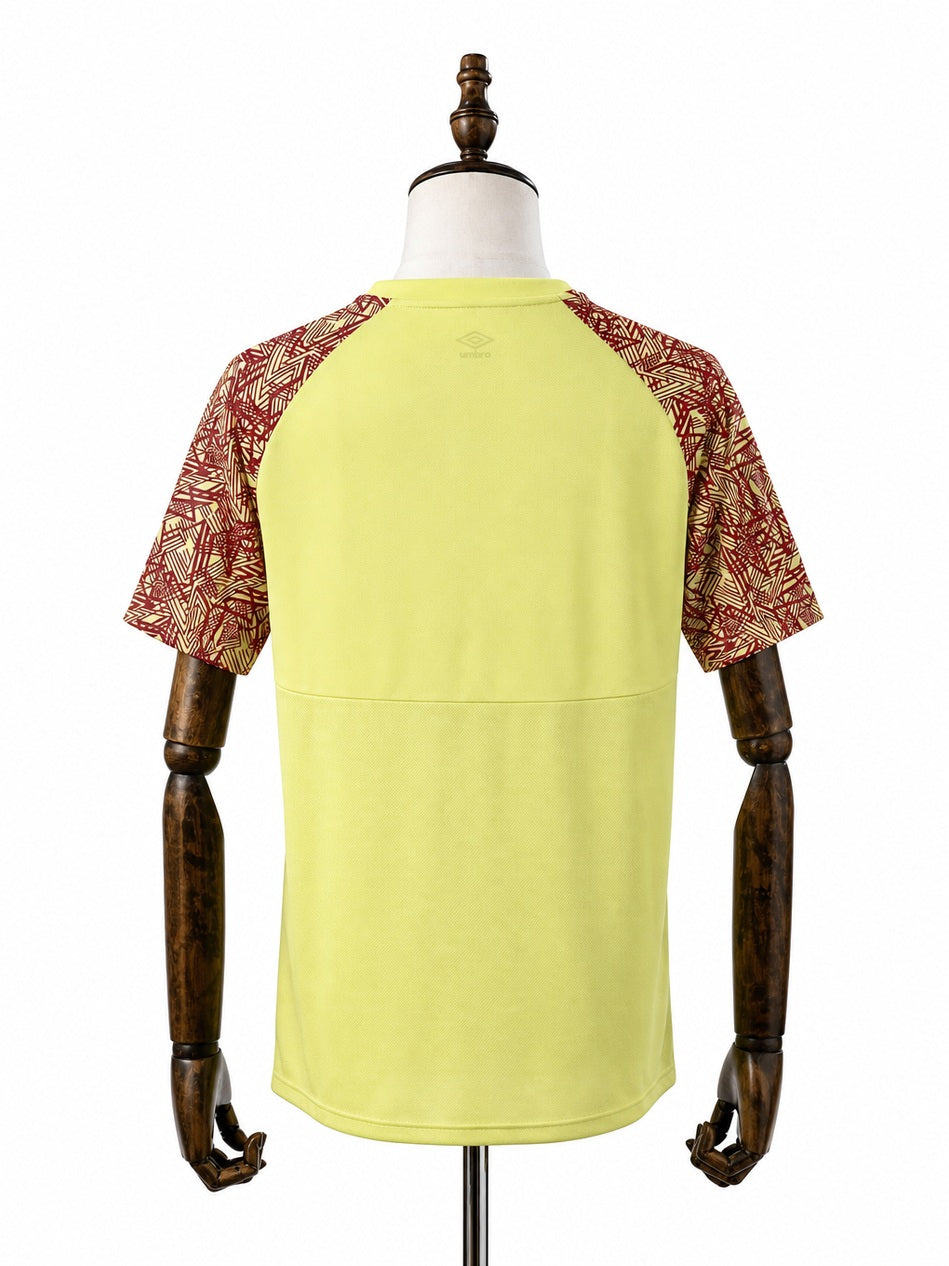 Atlético-MG Goalkeeper Yellow jersey back wood mannequin white background