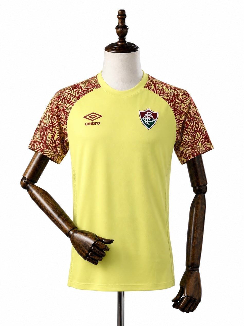 Atlético-MG Goalkeeper Yellow jersey front wood mannequin white background