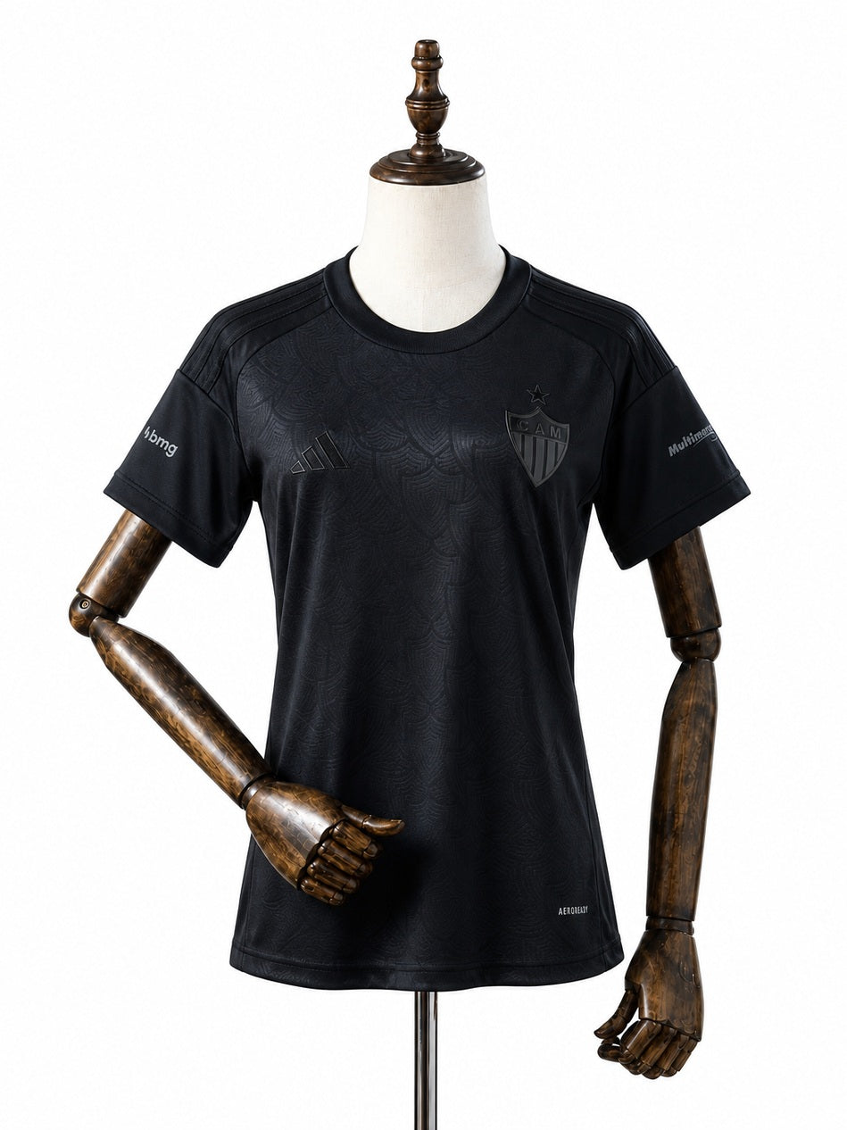 Atlético-MG Limited Edition Black Women Jersey front wood mannequin white background