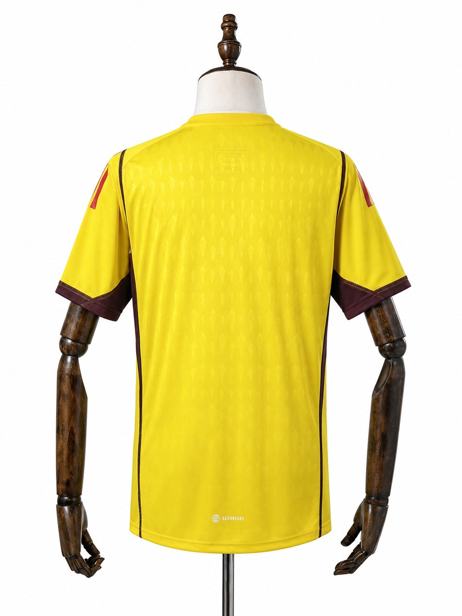 Atlético-MG Limited Edition Goalkeeper Yellow Jersey back wood mannequin white background
