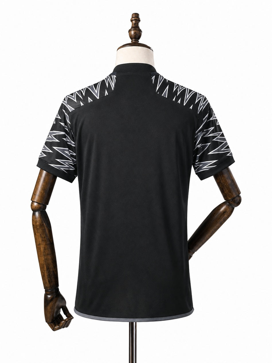 Atlético-MG Third black Jersey back wood mannequin white background