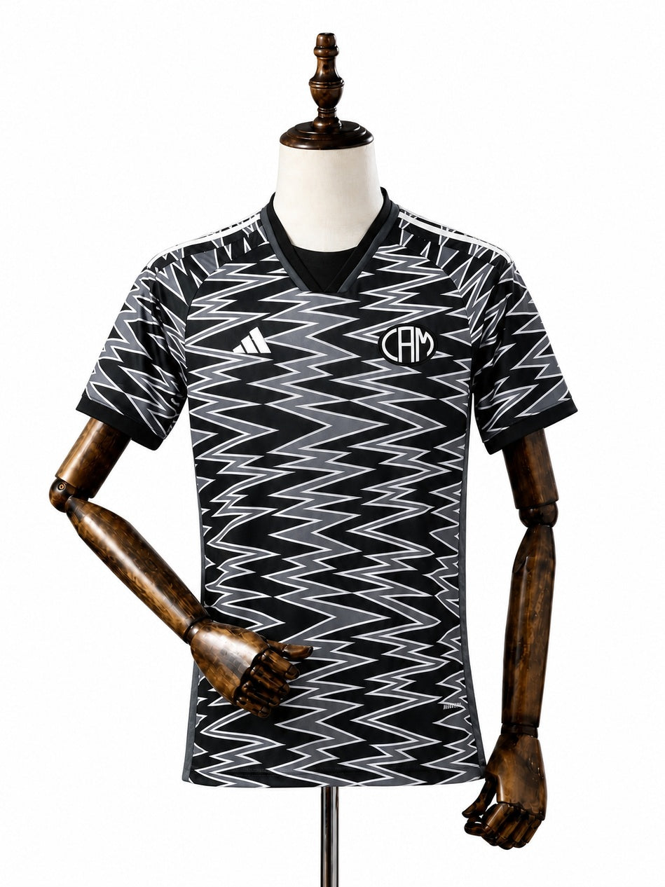 Atlético-MG Third black Jersey front wood mannequin white background