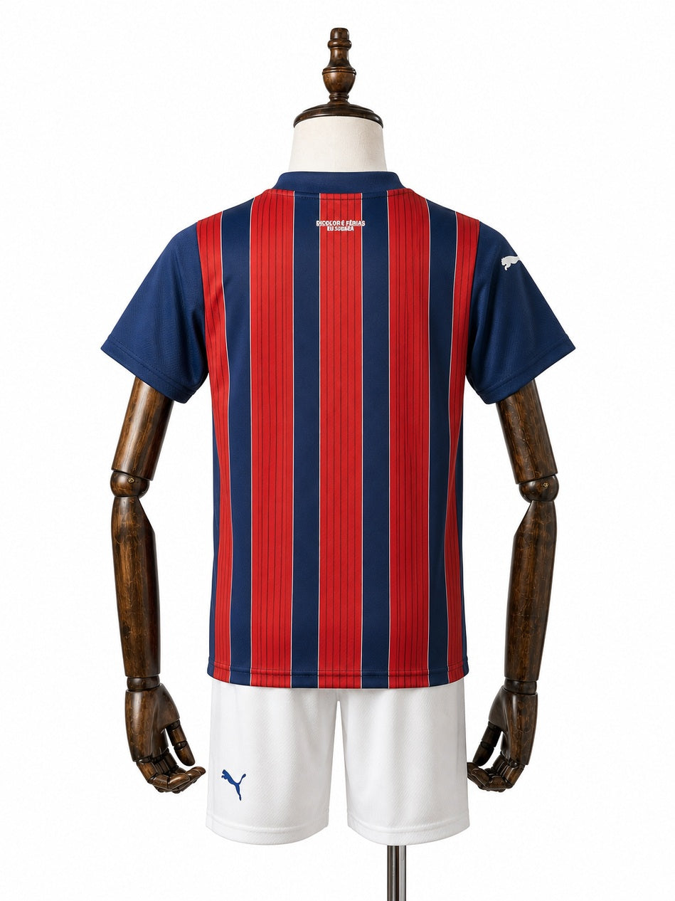 Bahia Away Kids Kit Jersey back wood mannequin white background