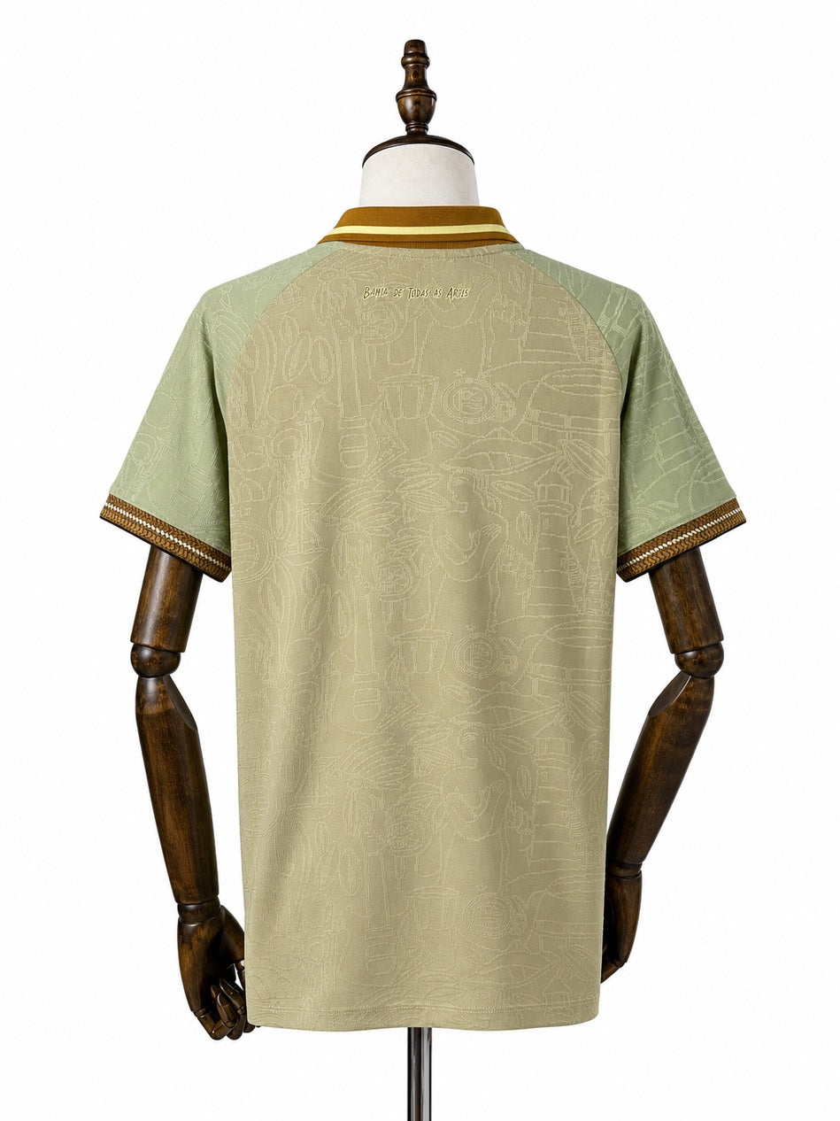 Bahia Beige Jersey back wood mannequin white background