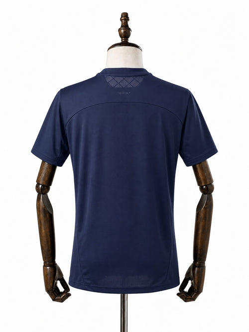 Bahia Blue Training Jersey back wood mannequin white background