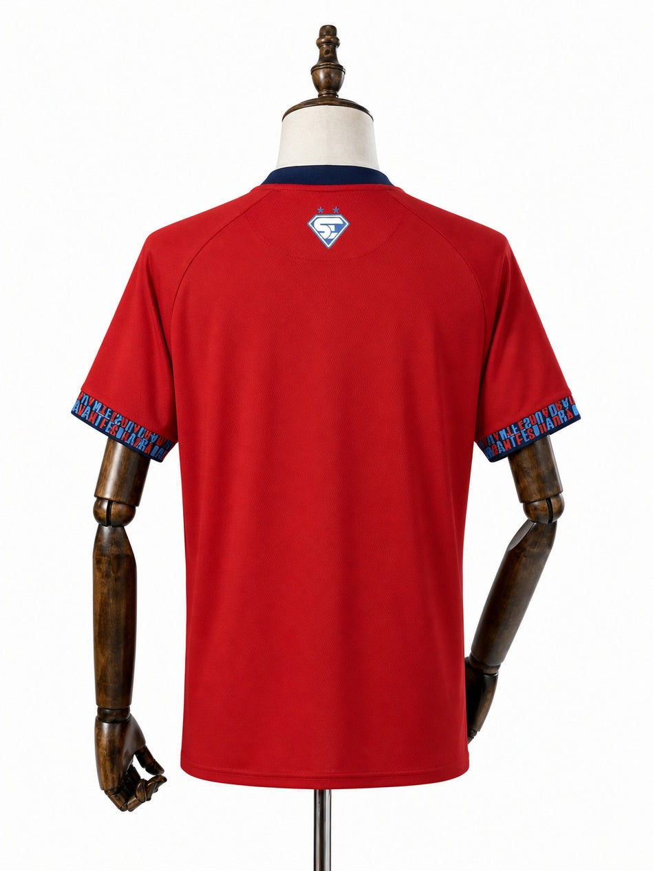 Bahia Goalkeeper Red Jersey back wood mannequin white background