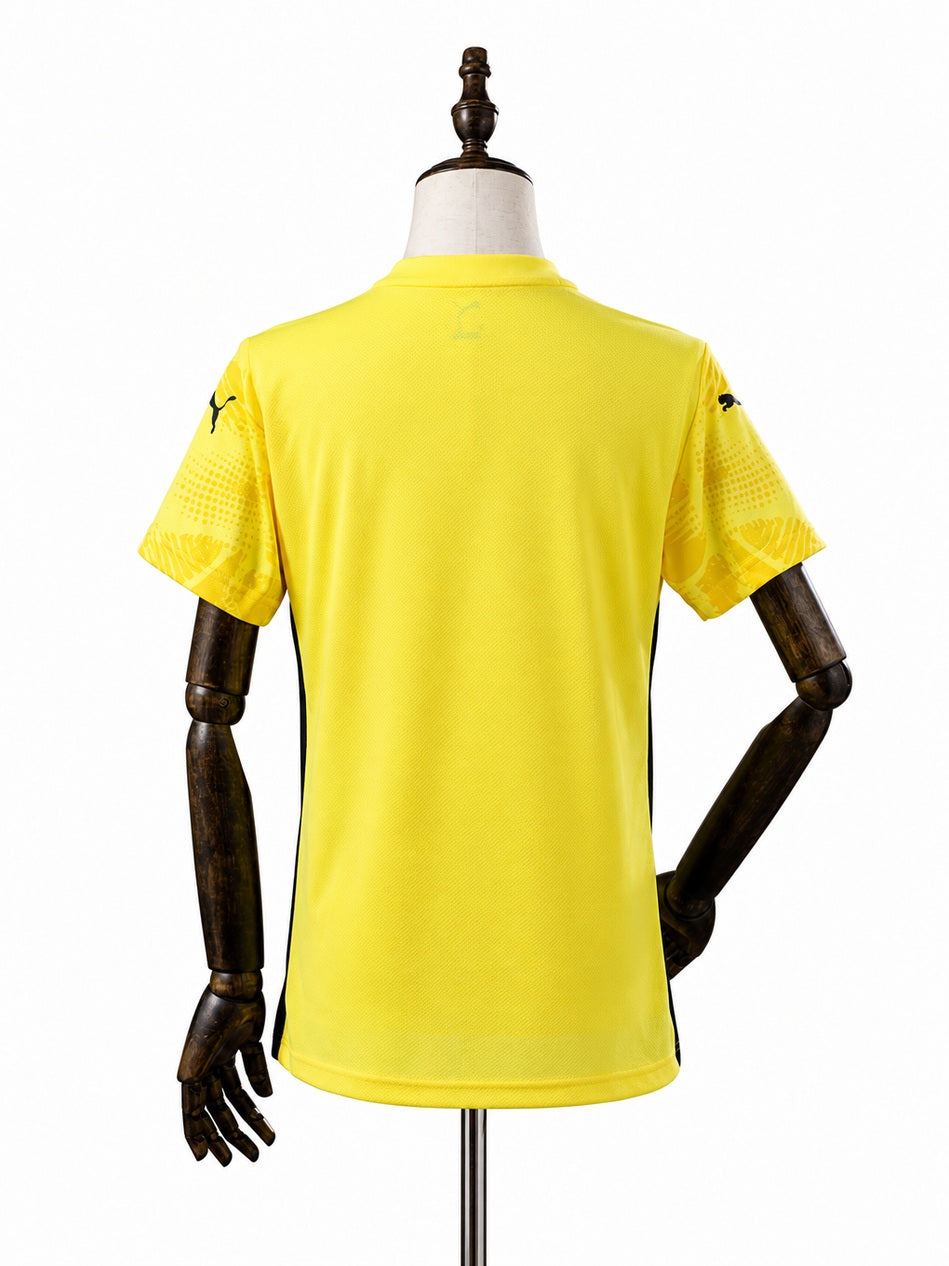 Bahia Goalkeeper Yellow Women Jersey back wood mannequin white background