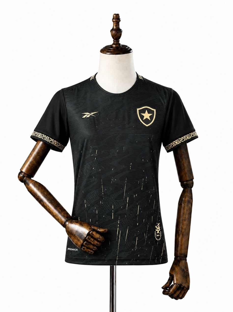 Botafogo Away Womens black Jersey front wood mannequin white background