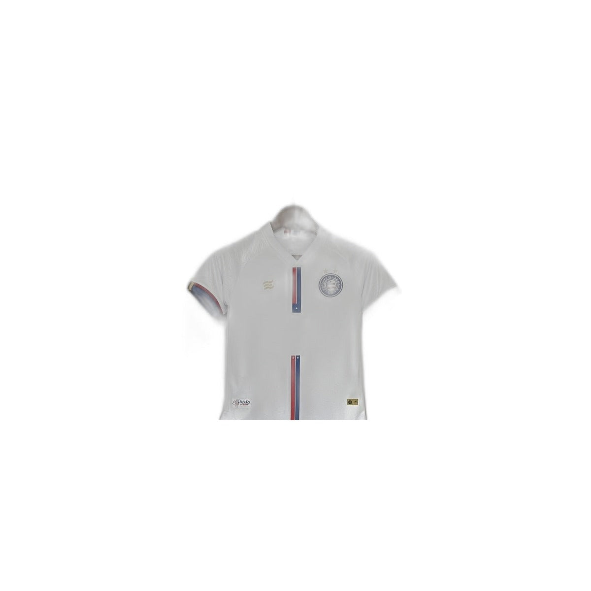 Camisa 2024-25 Bahia Home Infantil detalhe escudo manequim fundo branco