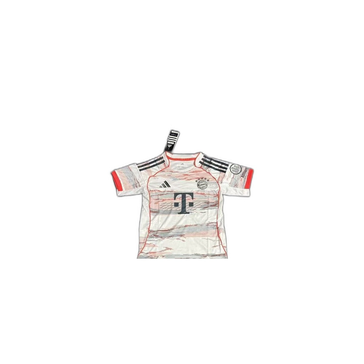Camisa 2025-26 Bayern Munich Away Infantil detalhe escudo manequim fundo branco