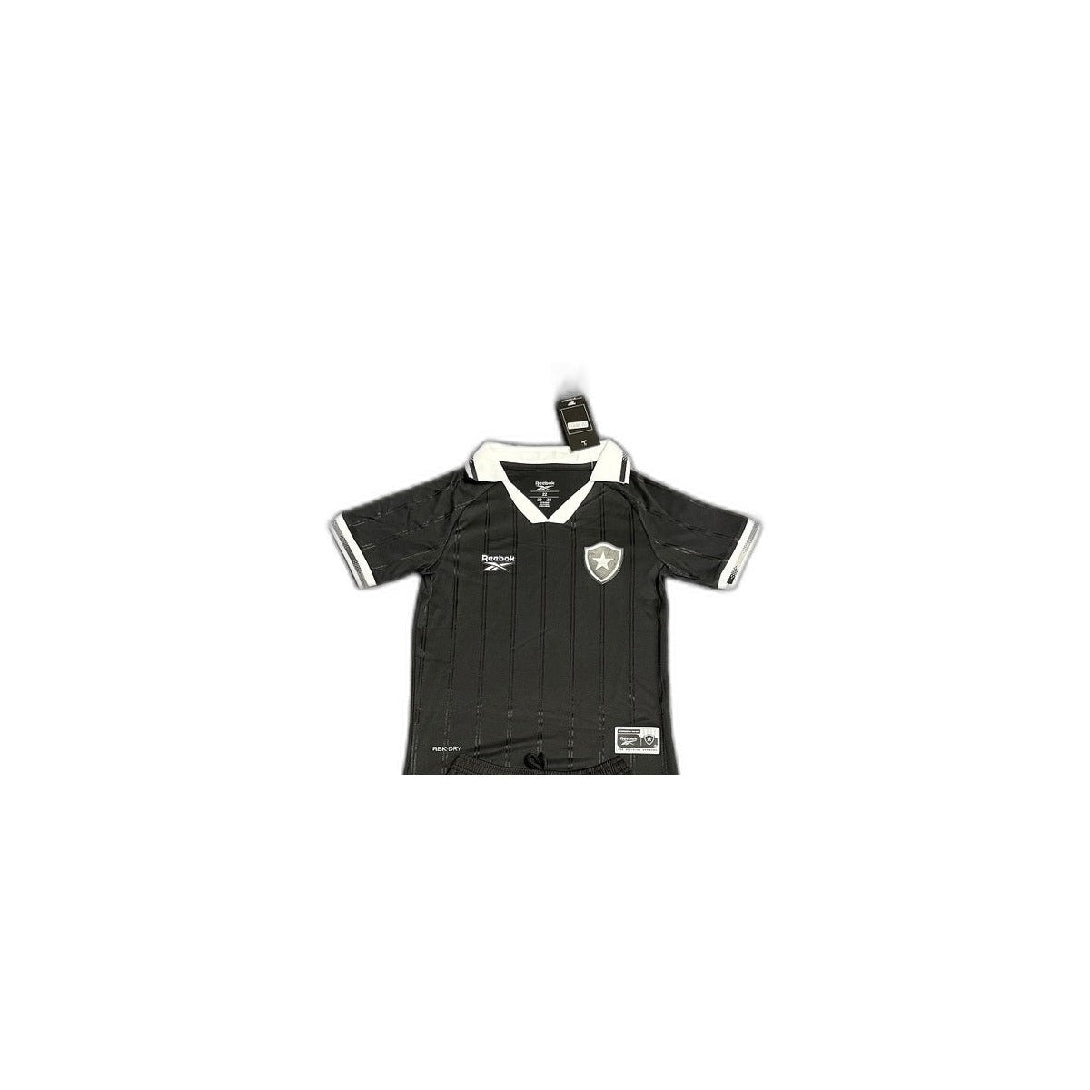 Camisa 2025-26 Botafogo Away Infantil detalhe escudo manequim fundo branco