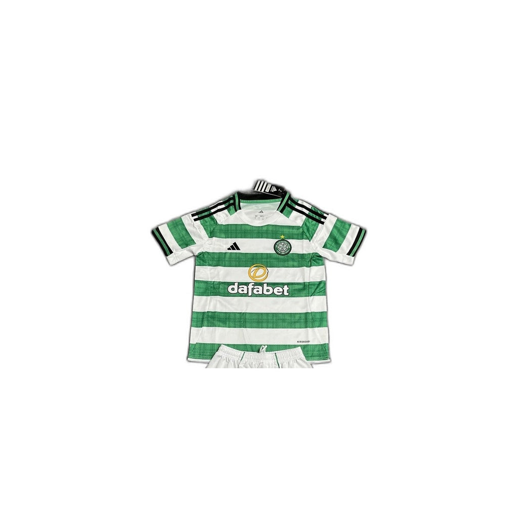 Camisa 2025-26 Celtics Home Infantil detalhe escudo manequim fundo branco