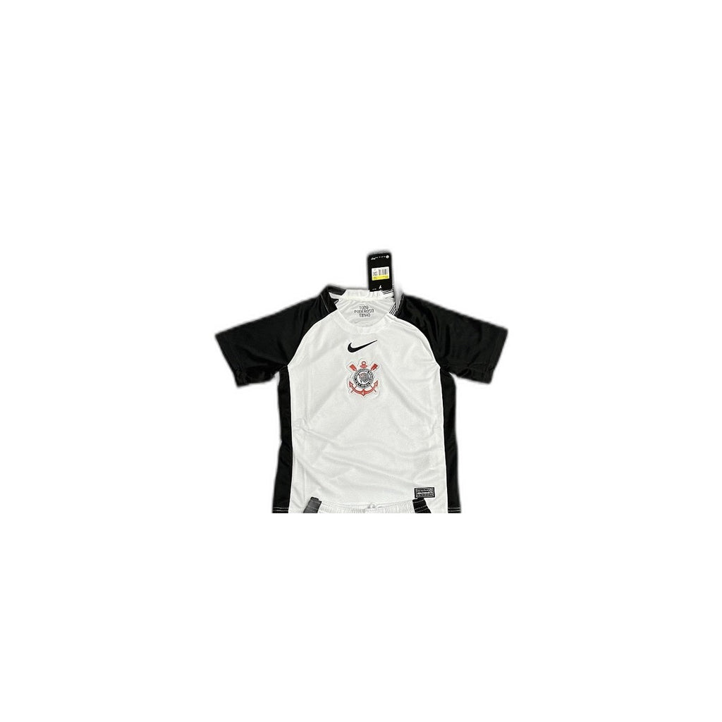 Camisa 2025-26 Corinthians Home Infantil detalhe escudo manequim fundo branco