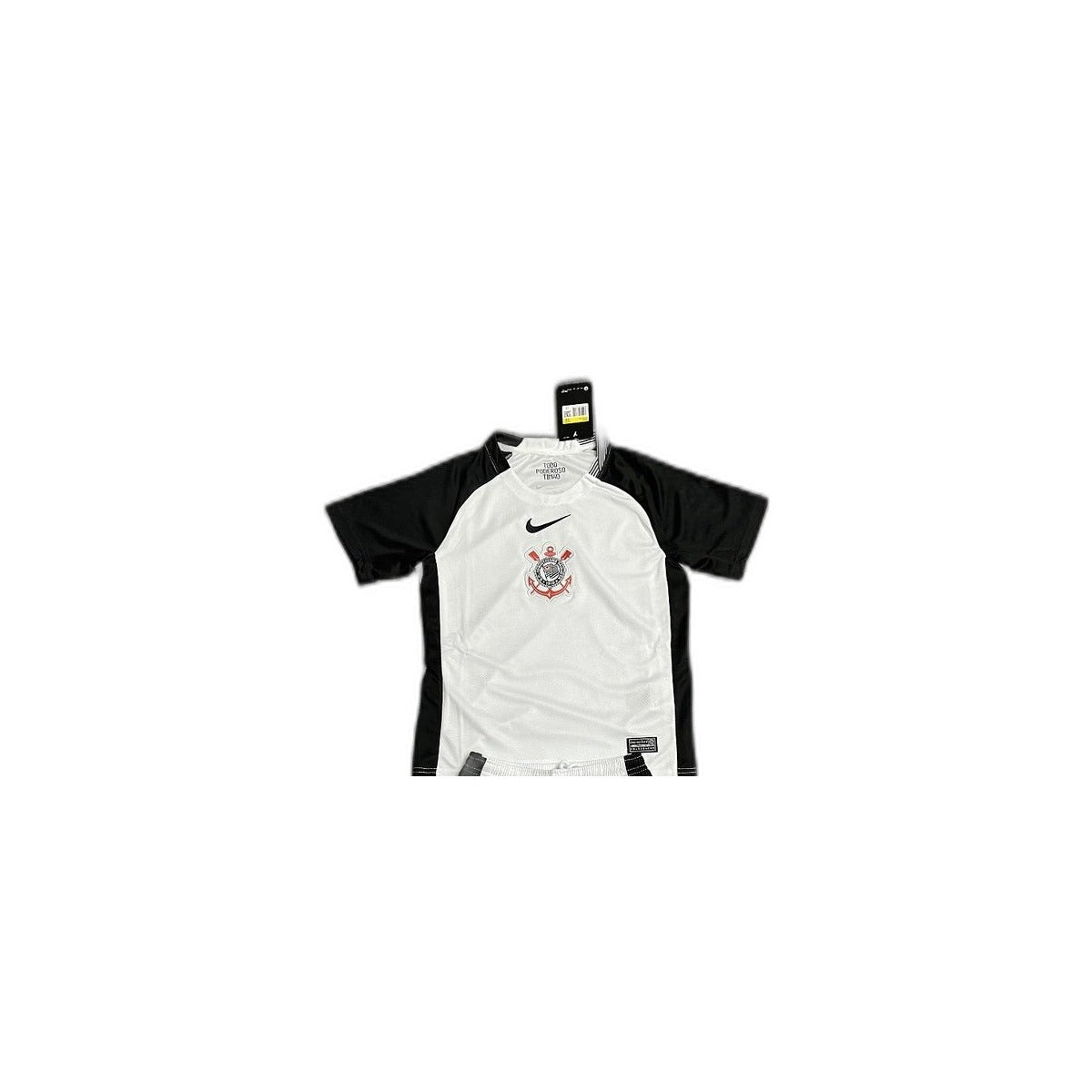 Camisa 2025-26 Corinthians Home Infantil detalhe escudo manequim fundo branco