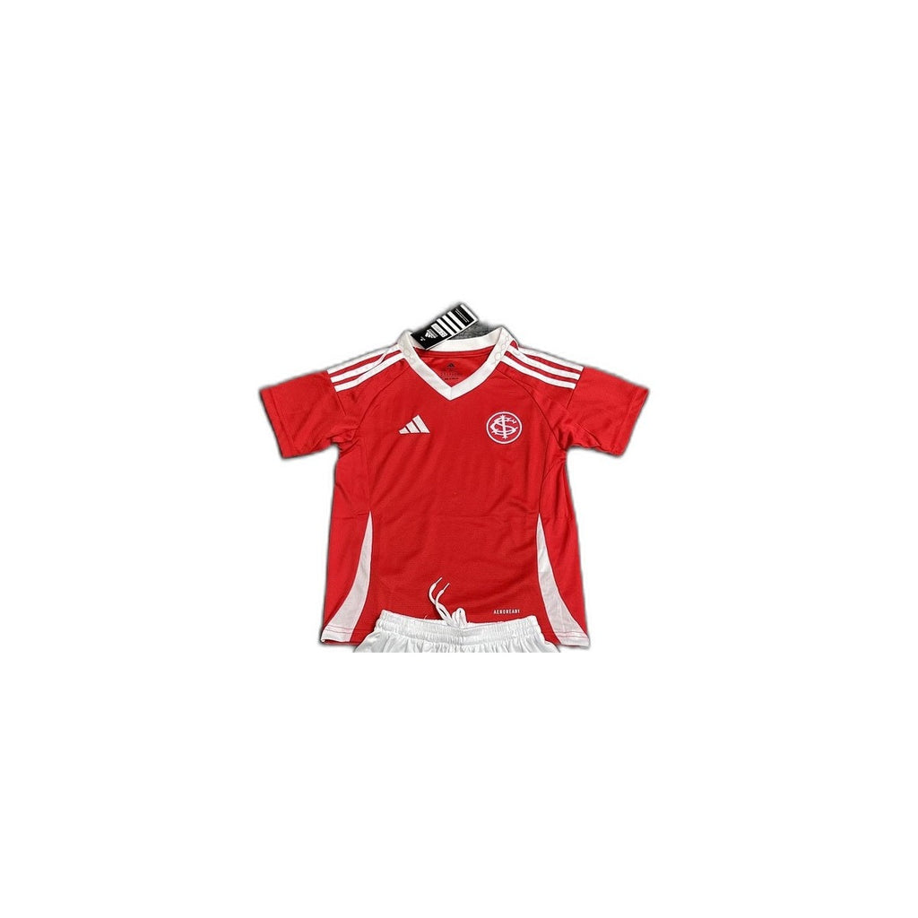 Camisa 2025-26 Internacional Home Infantil detalhe escudo manequim fundo branco