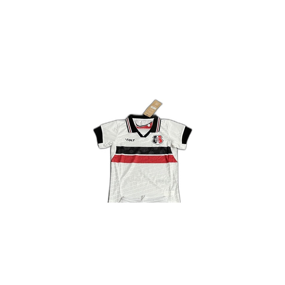 Camisa 2025-26 Santa Cruz Away Infantil detalhe escudo manequim fundo branco