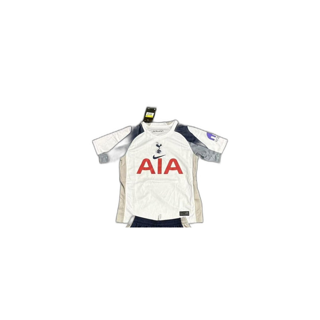 Camisa 2025-26 Tottenham Hotspur Home Infantil detalhe escudo manequim fundo branco