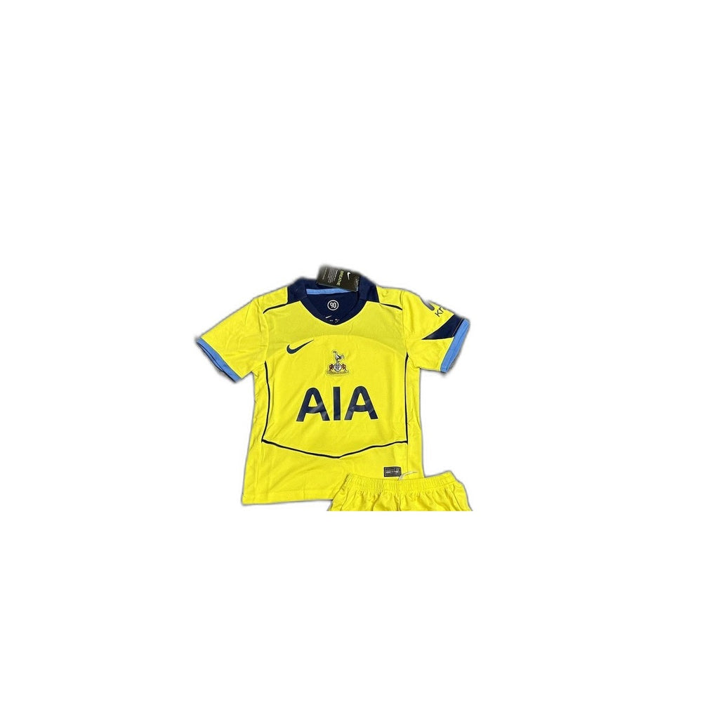 Camisa 2025-26 Tottenham III Infantil detalhe escudo manequim fundo branco
