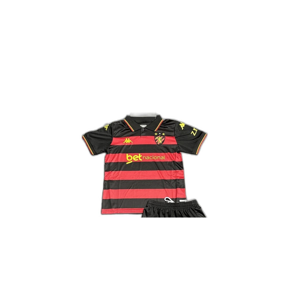 Camisa 2026-27 Sport Club Recife Home Infantil detalhe escudo manequim fundo branco