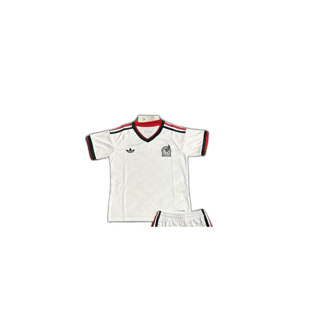 Camisa 2026 Mexico away Infantil detalhe escudo manequim fundo branco