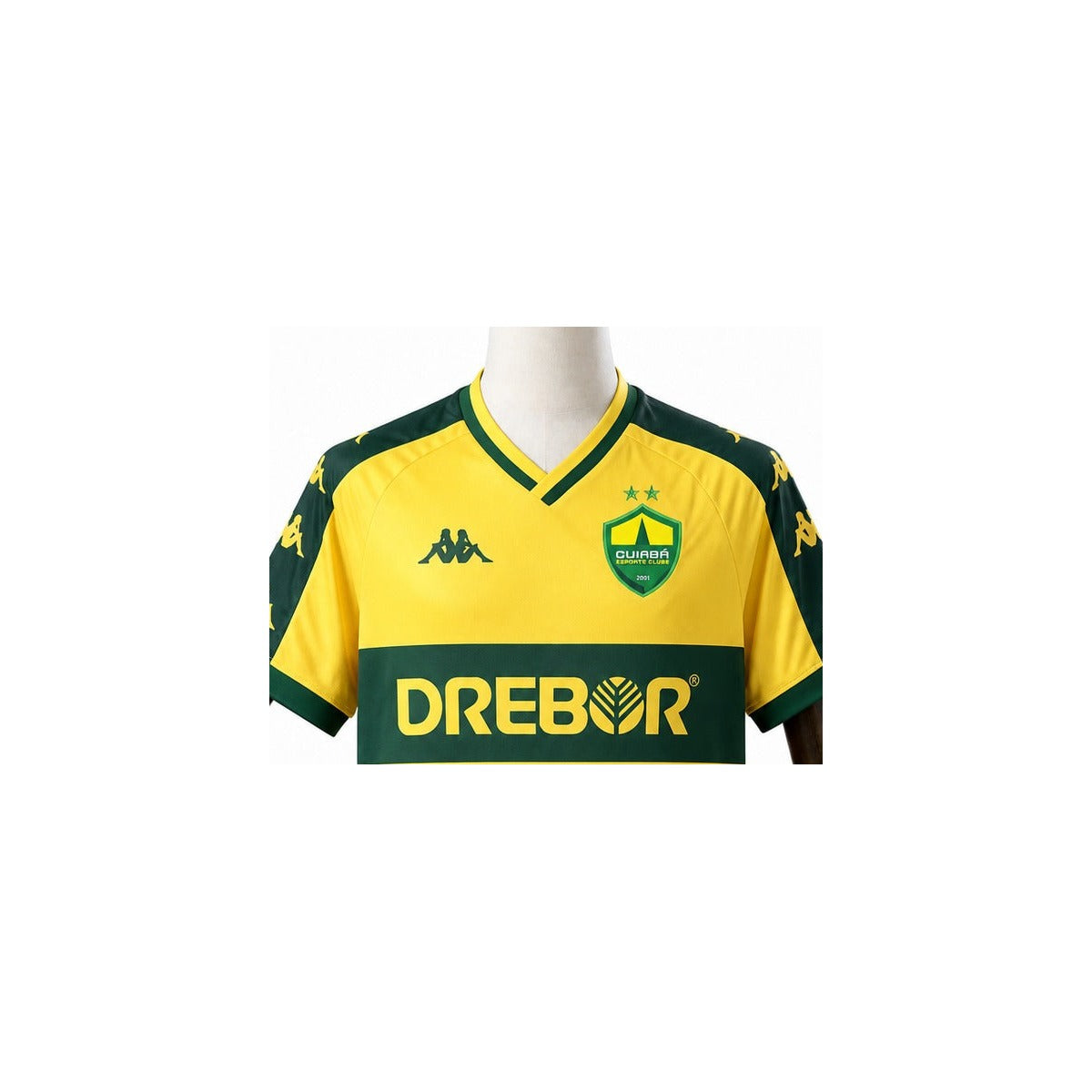 Camisa Cuiabá - 2º Uniforme Torcedor Sem Patch 2026/2027 detalhe escudo manequim fundo branco