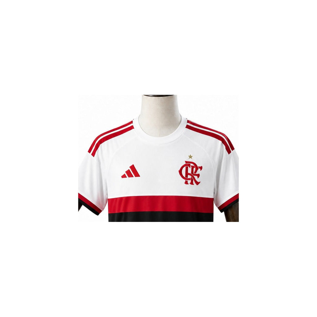 Camisa Flamengo - 2º Uniforme Torcedor Sem Patch 2026/2027 detalhe escudo manequim fundo branco