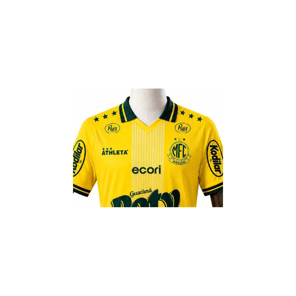 Camisa Mirassol 1º Uniforme Jogador 2026 detalhe escudo fundo branco