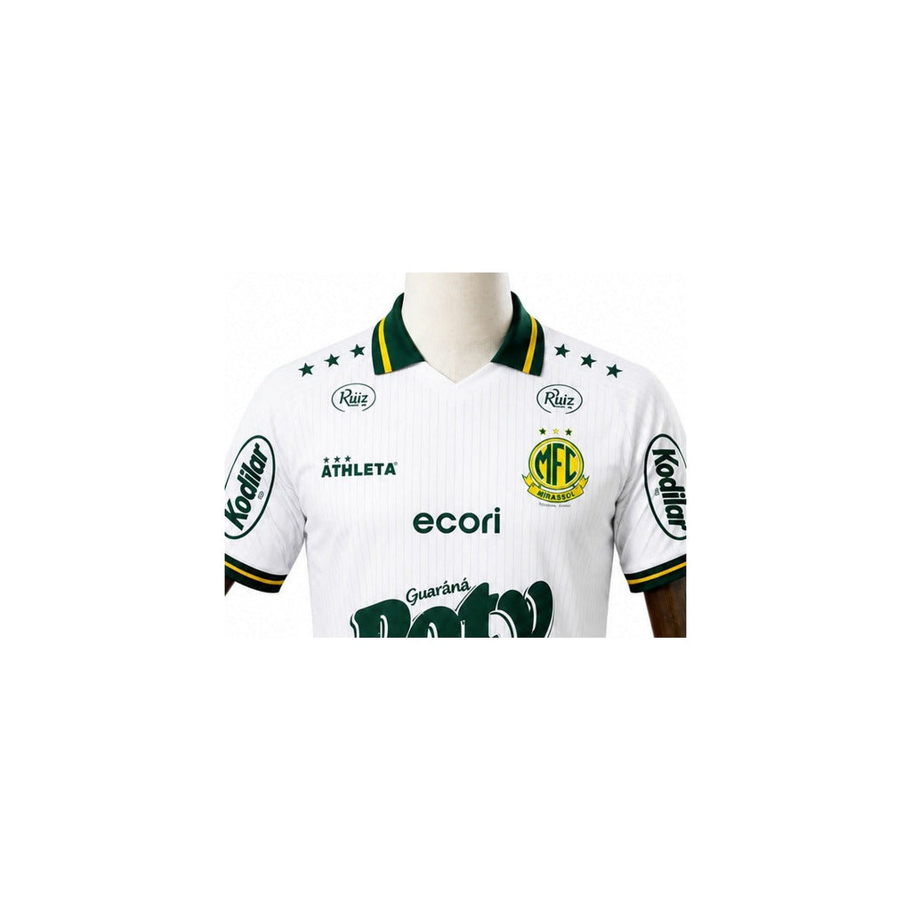 Camisa Mirassol 2º Uniforme Jogador 2026 detalhe escudo fundo branco