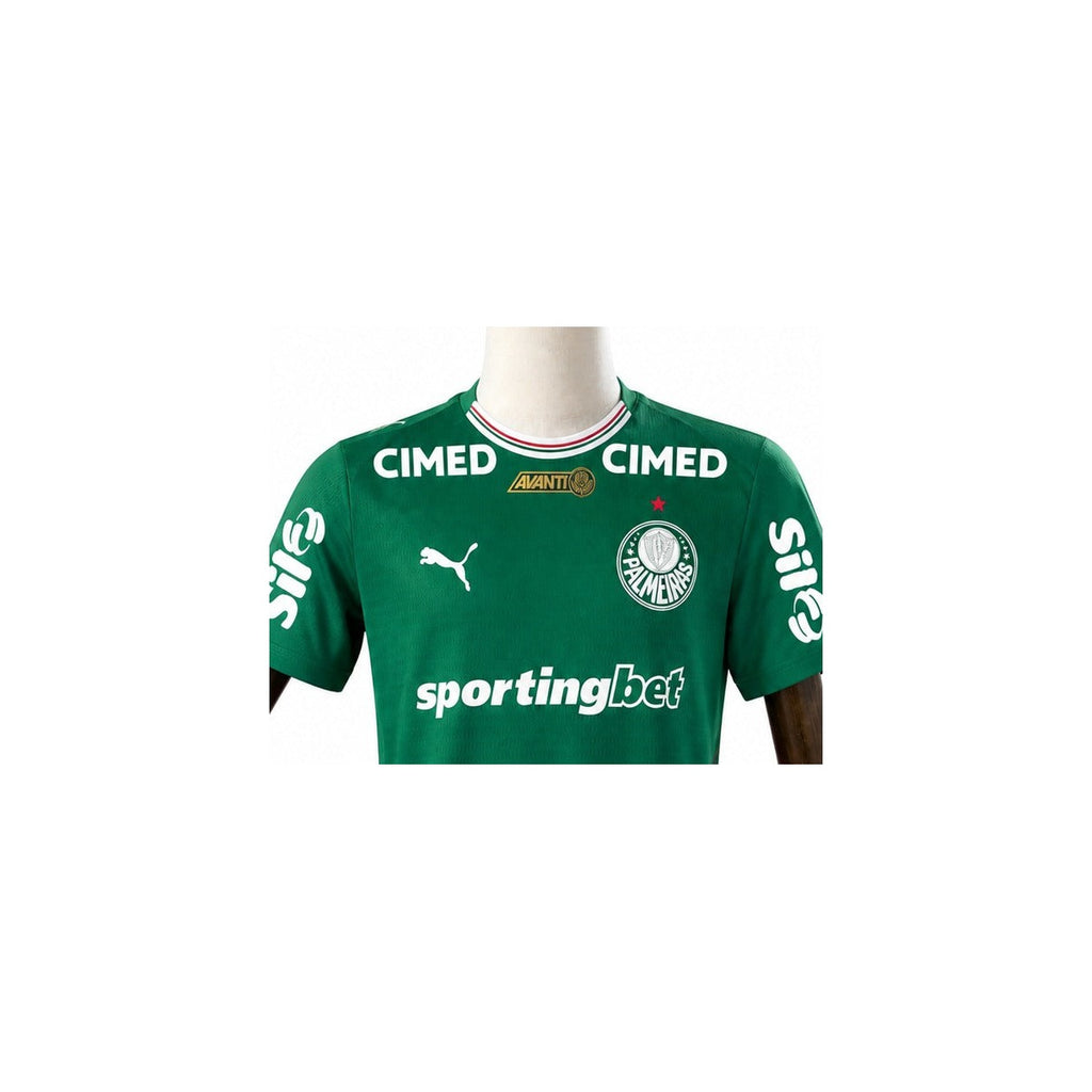Camisa Palmeiras - 1º Uniforme Jogador Completa 2026/2027 detalhe escudo manequim fundo branco
